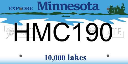 HMC190 Minnesota License Plate