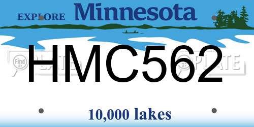 HMC562 Minnesota License Plate