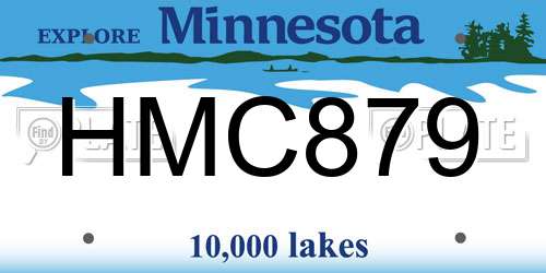 HMC879 Minnesota License Plate
