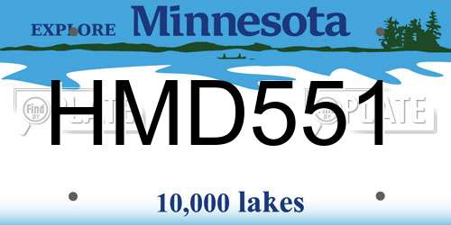 HMD551 Minnesota License Plate