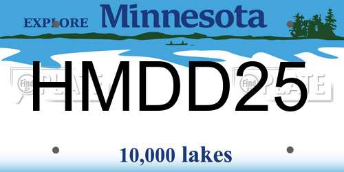 HMDD25 Minnesota License Plate