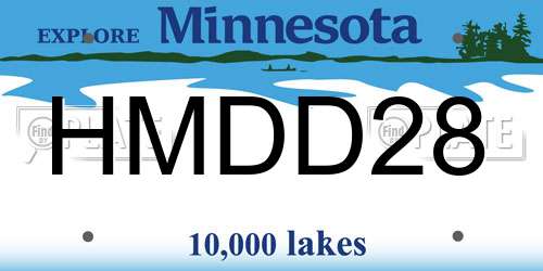 HMDD28 Minnesota License Plate