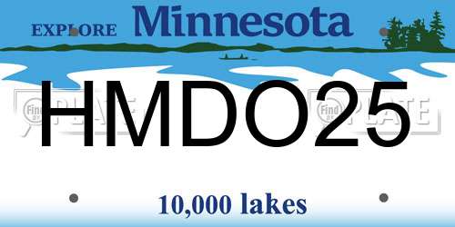 HMDO25 Minnesota License Plate