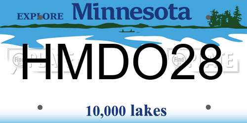 HMDO28 Minnesota License Plate