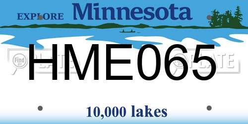 HME065 Minnesota License Plate