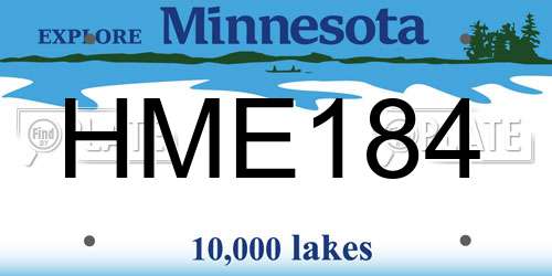 HME184 Minnesota License Plate