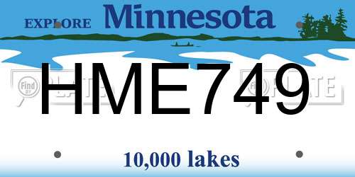 HME749 Minnesota License Plate