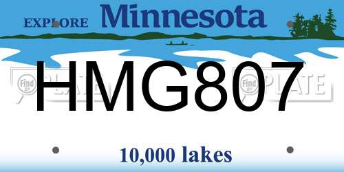HMG807 Minnesota License Plate