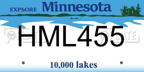 HML455 Minnesota License Plate