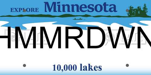 HMMRDWN Minnesota License Plate