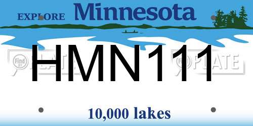 HMN111 Minnesota License Plate