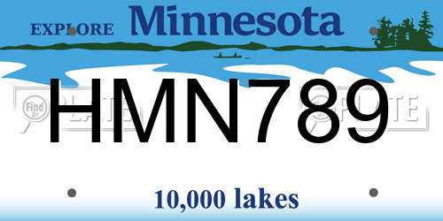 HMN789 Minnesota License Plate