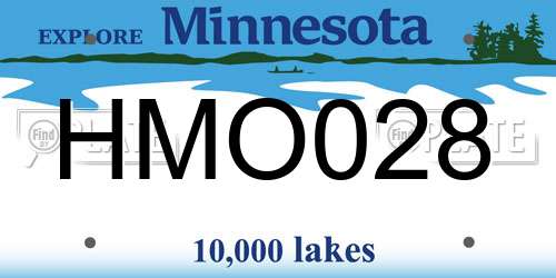 HMO028 Minnesota License Plate