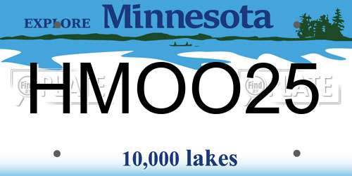 HMOO25 Minnesota License Plate
