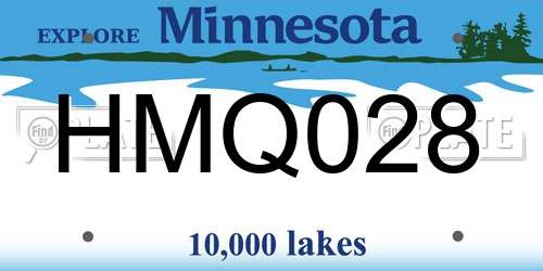 HMQ028 Minnesota License Plate
