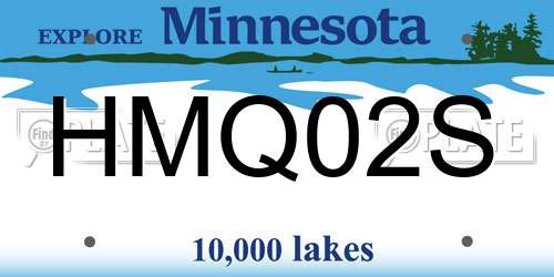 HMQ02S Minnesota License Plate