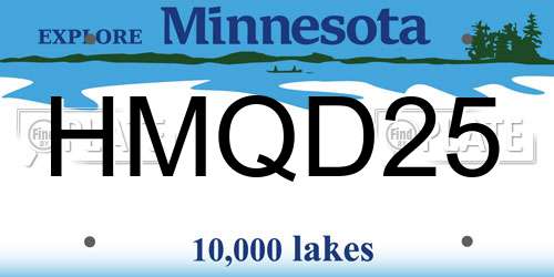 HMQD25 Minnesota License Plate
