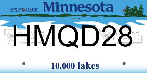 HMQD28 Minnesota License Plate