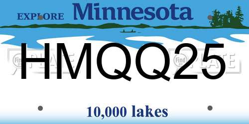 HMQQ25 Minnesota License Plate