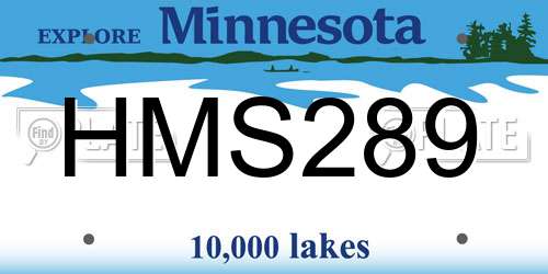 HMS289 Minnesota License Plate