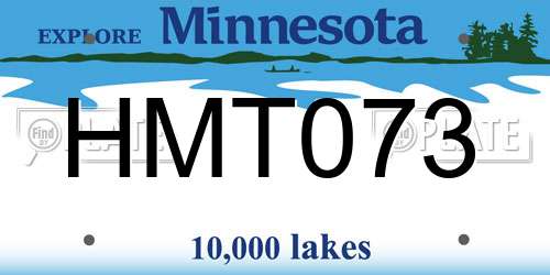 HMT073 Minnesota License Plate