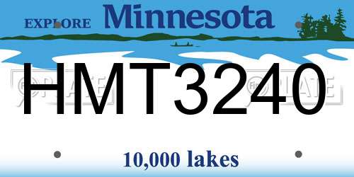 HMT3240 Minnesota License Plate