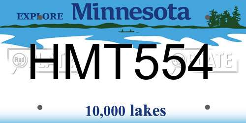 HMT554 Minnesota License Plate