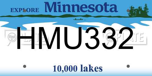 HMU332 Minnesota License Plate