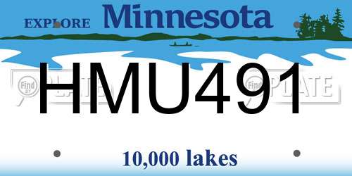 HMU491 Minnesota License Plate