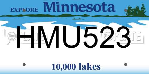 HMU523 Minnesota License Plate