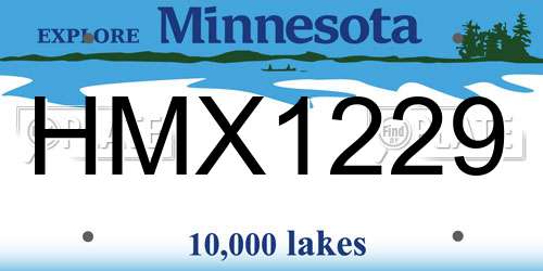 HMX1229 Minnesota License Plate
