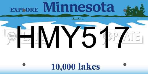 HMY517 Minnesota License Plate