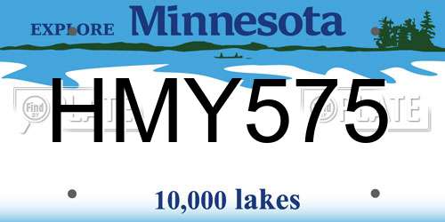 HMY575 Minnesota License Plate