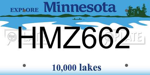 HMZ662 Minnesota License Plate