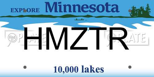 HMZTR Minnesota License Plate