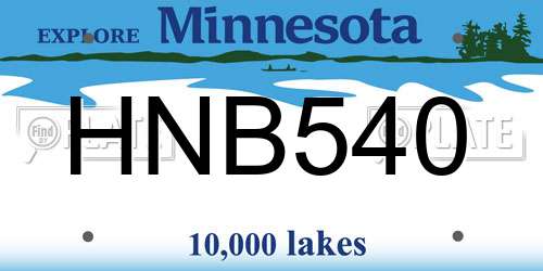 HNB540 Minnesota License Plate