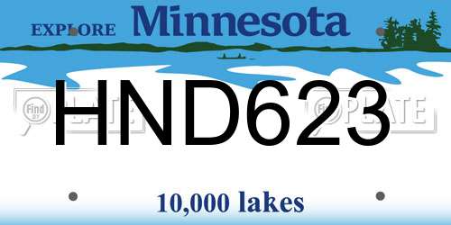 HND623 Minnesota License Plate