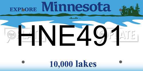 HNE491 Minnesota License Plate