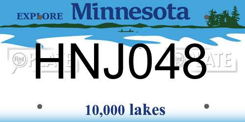 HNJ048 Minnesota License Plate