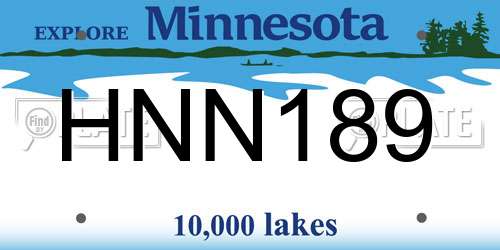 HNN189 Minnesota License Plate
