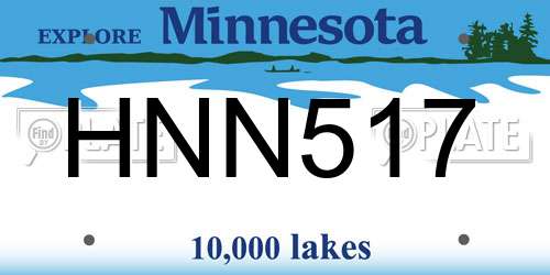 HNN517 Minnesota License Plate