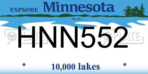 HNN552 Minnesota License Plate