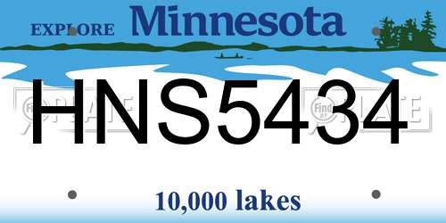 HNS5434 Minnesota License Plate