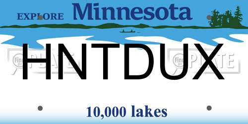 HNTDUX Minnesota License Plate