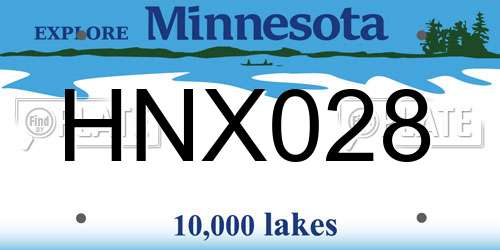 HNX028 Minnesota License Plate