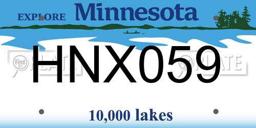 HNX059 Minnesota License Plate