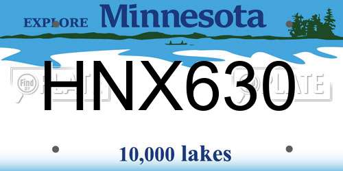 HNX630 Minnesota License Plate