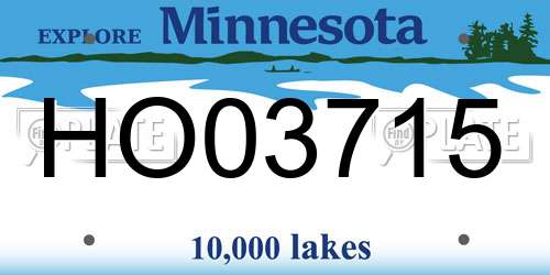 HO03715 Minnesota License Plate