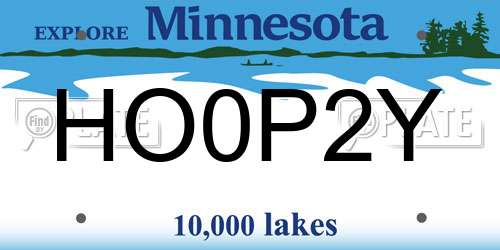 HO0P2Y Minnesota License Plate