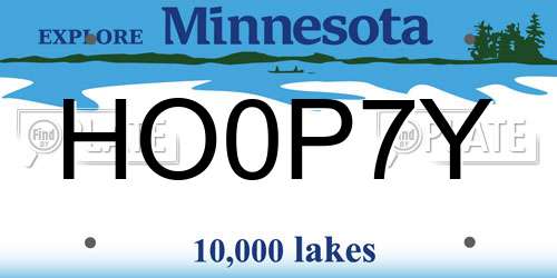 HO0P7Y Minnesota License Plate